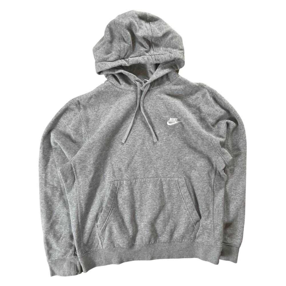 Nike Pullover Hoodie Sweatshirt Mens Size Medium Gray Swoosh Logo
